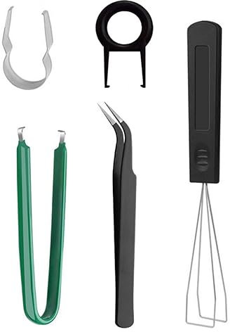 MEAKTSMI Juego de mantenimiento de teclado de 5 piezas, extractor de teclas, extractor y pinzas para teclados mecánicos, kit de limpieza