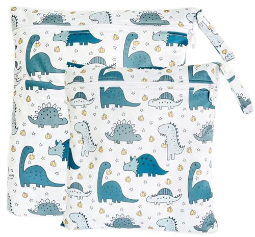 TRASUN Wetbag Kindergarten Nasstasche Windel Taschen Schwimmsachen Nassbeutel Nasse und Trocken Wickeltasche 2er Wasserdicht Waschbar Nassbeutel Organiser für Kleinkind