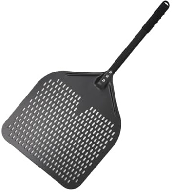 Spatule à Pizza Pelle à Pizza perforée, grande pelle à Pizza, manche en métal for tourner le four, outils de cuisine, accessoires de cuisson antiadhésifs, 15 ou 16 pouces Pour Four(15inch 78cm)