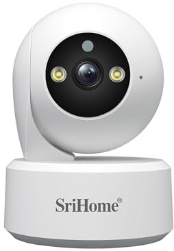 SRIHOME Telecamera di videosorveglianza 8MP 2.4GHz/5GHz WiFi sorveglianza PTZ IP telecamera, rilevamento del movimento umano, visione notturna, audio a 2 vie, protezione della privacy, bambino
