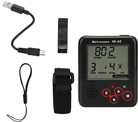 LCD Mini Metronom Digitaler Clip auf USB -Ladung kleines Metronom für Klaviergiaringitarre mit klarem Sound und langer Batterielebensdauer ABS -Material