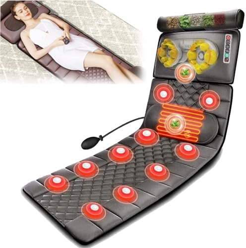 Estera De Masaje Con Calefacción, Alfombrilla De Masaje De Cuerpo Completo Con Cojín De Masaje Shiatsu Móvil, Masaje Vibratorio Y Masaje De Compresión De Aire, Esterilla De Masaje Eléctrica