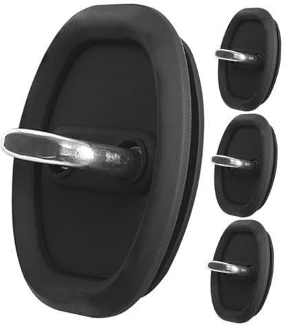 PartyKindom Car Door Lock Latch Protective Covers 4pcs Black Silicone Anti-rust Universal Door Lock Guard Pads Noise Reduction and Shock Absorption