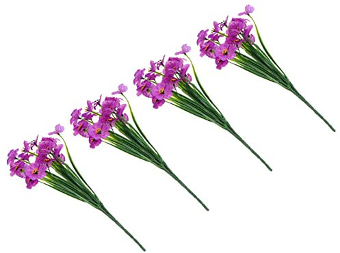 HAMPPLIES Ramo de Flores Falsas Decorativas 4 Piezas Flor Simulada de Accesorios Decorativos para Bodas para Oficina y Hogar