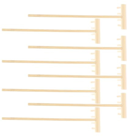 BESPORTBLE 8pcs Tea Set Ornaments Mini Rake Zen Garden Rake Miniature Zen Sand Tools Small Garden Rake Tiny Meditation Sand Rake Mini Sand Rake Zen Garden Tools Mini Rakes Beige Bamboo