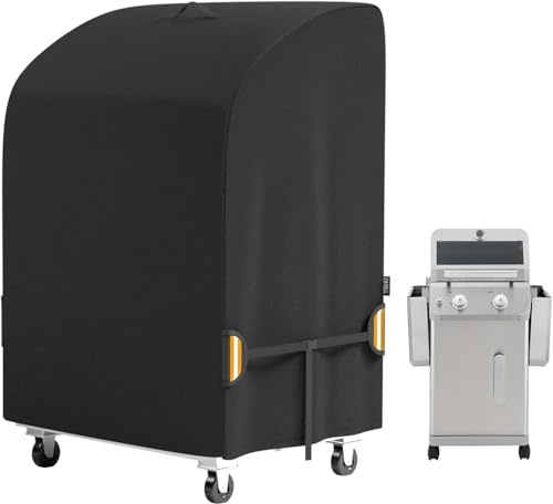 EVRBUL 32 in Small BBQ Grill Cover Waterproof 2 Burner Gas Grill Cover 420D with Windproof Straps Fit for Weber Char-Broil Nexgrill and More Grills with Collapsed Side Tables 32 W x 24 D x 43 H