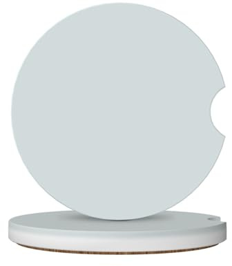 LLKGOT Sottobicchieri per auto con motivo bianco ceroso, 2 assorbenti in ceramica antiscivolo, decorazioni per auto
