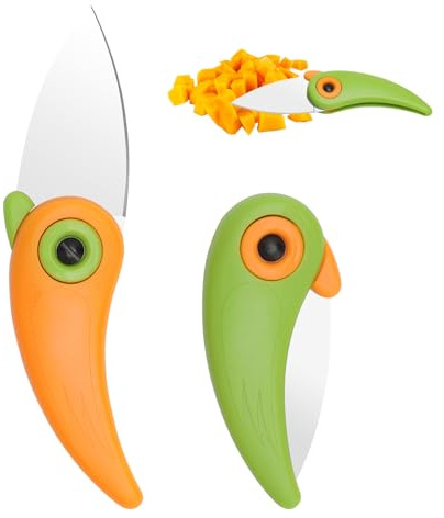 2PCS Mini Coltelli Uccello Pieghevole da Cucina Lama, Coltelli da Cucina Frutta per Sbucciare Verdura, Coltello da Frutta Coltello da Tasca Utensili da Taglio Coltello Pieghevole per Sbucciare Verdura