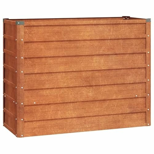 Jardinière surélevée en acier Corten, 100 x 40 x 77 cm, aspect rouille, parterre de jardin pour légumes, herbes et fleurs, résistant aux intempéries et durable, idéal pour le jardin, la terrasse et le