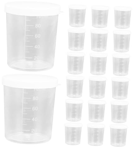 Anneome 20pièces Gobelets Doseurs Gradués Avec Couvercle Pour Prélèvement Échantillons Stockage Plastique