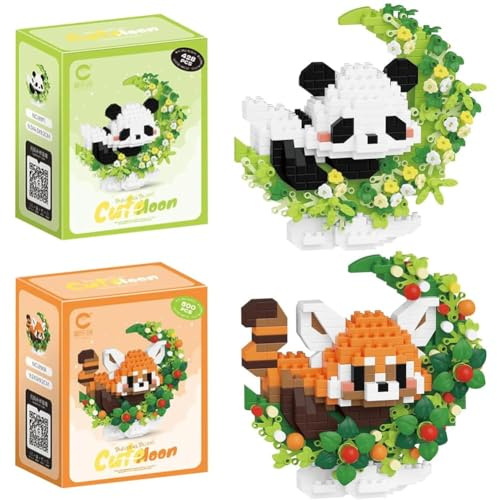 Lot de Mini Blocs de Construction Panda, Jouets de Construction Puzzle 3D Panda, Animaux Jouets Enfant Convient aux Adultes et aux Enfants Cadeau Anniversaire Enfants