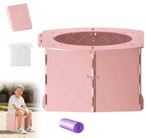 Faltbares Töpfchen für Kinder, Klapptoilette Töp-fchen für Unterwegs, Reisetoilette Kinder Faltbar, Reise Töpfchen Fal-tbar mit Aufbewahrungstasche, für K-inder 12-36 Monate