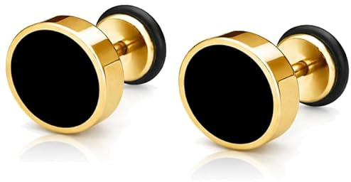 Mendes Herrörhängen rostfritt stål svart guld-6 mm