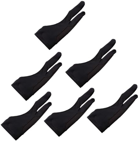 SHERCHPRY 6pcs Two Finger Gloves Comfortable Gloves Left Right Hand for Tablet Tracing Pad for Artists