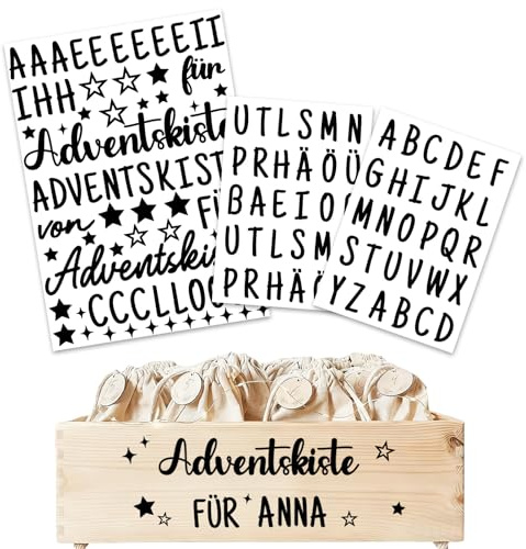 3 Blatt Adventskiste Aufkleber,Adventskalender Sticker,Advent Dekoaufkleber | Adventskalender Sticker,Adventskalendar aufkleber, adventskalenders Personalisiert,Geschenkaufkleber Selbstklebend Etiketten