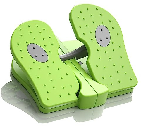 Mini hopfällbar bentränare, fotstegsmaskin Steppertränare Tyst Bärbar under skrivbordet Bentränare Lättvikts Kompakt Ergonomisk design för hemmabruk på kontoret (Grön)