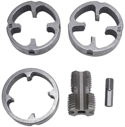 Aolidsive Kit Filettatrice per Tubi in PVC, Strumento in Plastica con 3 Matrici Facile Filettatura dei Tubi con Trapano per Appassionati di Fai da Te e Idraulici Professionisti