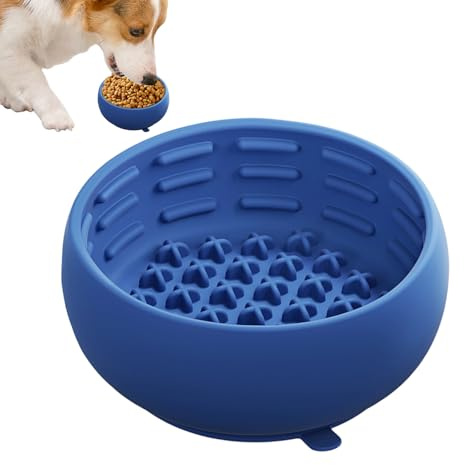 Slow Feeder Dog Bowl, Anti Gulp Dog Food Bowl Silicone Anti Choking Pet Supplies Interactive Non Slip Base For Small Medium Pet Cat Indoor Outdoor Enrichment Feeding Training Healthy Eating