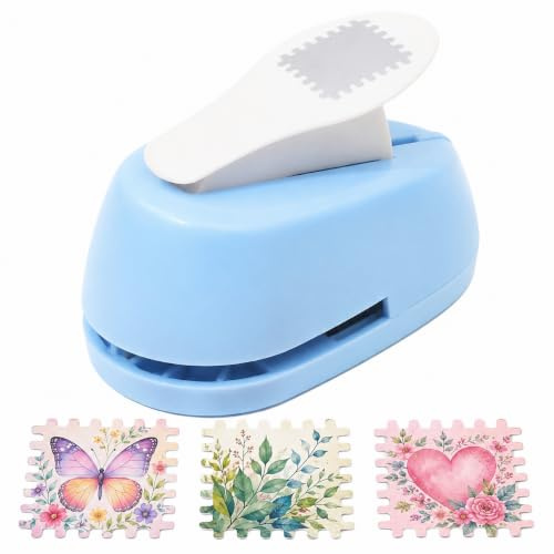 Rectangular Postage Stamp Punch, Rectangle Hole Punch Suitable for Paper and Cardstock, Portable Lever Action Craft Punch for Paper Crafting Scrapbooking DIY Crafts 7.8x 4.5 x 6 cm