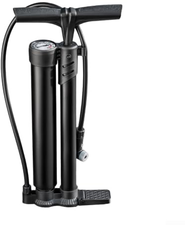 ReachMall Pompa ad alta pressione, a doppio tubo, con manometro, per bici, moto e palloni sportivi