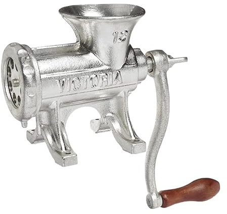 Victoria Cast Iron Meat Grinder with a Table Fixed Mount, Manual Sausage Grinder and Meat Mincer, Number 12, Made in Colombia