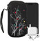 kwmobile Handytasche für Smartphones M - 5,5 - Neopren Handy Tasche Hülle Cover Case Schutzhülle - Vögel AST Mehrfarbig Pink Schwarz - 15,2 x 8,3 cm Innenmaße