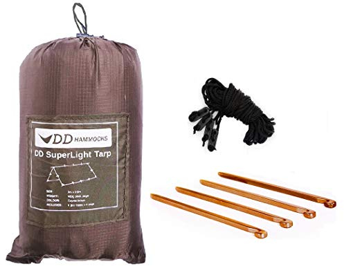 DD Hammocks DD Hammocks – DD SuperLight Tarp – 100 wasserdichter Planenschutz für ultraleichtes Outdoor-Camping, Trekking und Bikepacking-Abenteuer
