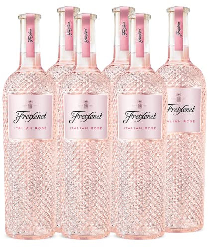 Freixenet Italian Rosé Extra Trocken (6 x 0,75 l) italienischer Spumante aus Veneto in eleganter Designerflasche mit kristallgeschliffener Diamantoptik, extra trocken und fruchtig im Geschmack