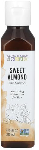 Pack of 6 x Aura Cacia Sweet Almond Natural Skin Care Oil - 4 fl oz