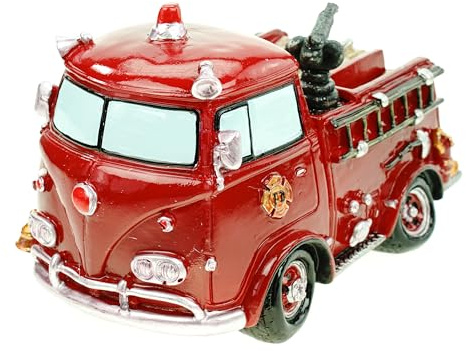 Kremers Schatzkiste pardose Nostalgie Feuerwehrauto mit Schraubverschluß Figur Sparschwein