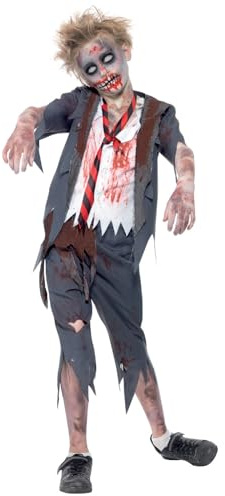 Smiffys Costume écolier zombie, avec pantalon, veste, fausse chemise & cravate Halloween