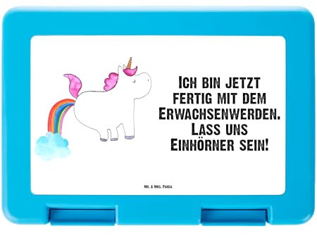 Mr. & Mrs. Panda Brotdose Einhorn Pupsen - Geschenk, Glitzer, Einhorn Deko, Lunch box, Brotzeitbox, Butterbrotdose, Einhörner, Brotbox, Snackbox,