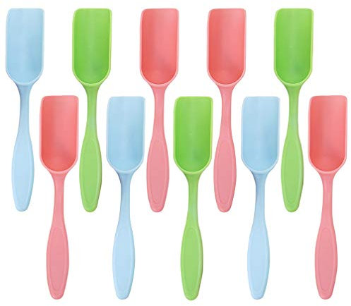 PRETYZOOM Pack of 20 Garden Trowel Plastic Small Hand Shovel Garden Tool with Scale for Weeding Transplanting Digging (Random Colour)