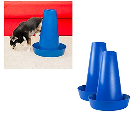 PIPPI WC pour Chiens Mâles – Urinoir pour Chiens d’Intérieur et d’Extérieur – Colonne Urinaire Lavable – Alternative aux Tapis Éducateurs – Lot de 2 – Bleu