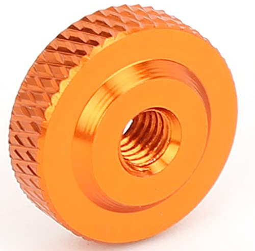 10 pièces M4 écrou moleté en alliage d'aluminium moleté à travers le trou écrous de serrage à la main attaches(Orange)