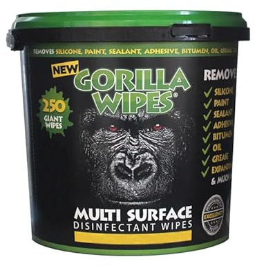 Gorilla Wipes Green Antibacterial Degreasing Wipes – Bucket of 250 Multi-Surface Industrial Cleaning & Hand Wipes