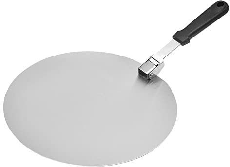 AKAZI Pala per Pizza da 12 Pollici Pala per Pizza Pieghevole Pala per Torta Trasferimento Pala Rotonda Grande, Argento, 49 * 30,5 cm