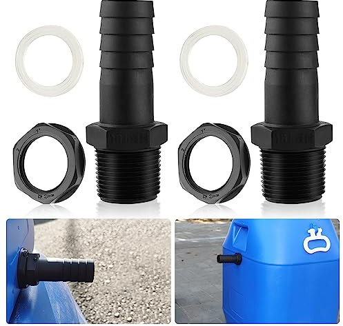 mizikuu 2 PCS Boccola del serbatoio, Ugello del Tubo Flessibile Rubinetto Cisterna 1000 Litri Nipplo di Riduzione Raccordo per Il Collegamento dei Barili Dell'acqua