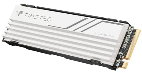 Timetec PCIe 4.0 Gaming SSD mit NVMe Phison E27T PCIe Gen4x4 M.2 2280 3D NAND TLC 2000TBW Lese-/Schreibgeschwindigkeit bis zu 7.400/6.100 MB/s für PS5, PC, Laptop (1TB White Heatsink)