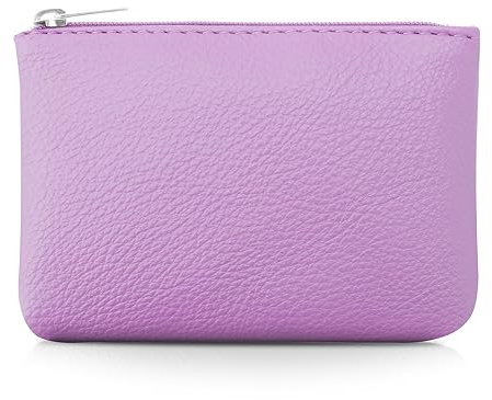 TIESOME Portemonnaie, PU schwarz Lychee Muster Reißverschluss Münze Geldbörse Portable Münze Geldbeutel Mini ändern Geldbeutel für Frauen Münztasche für Frauen (Lila)