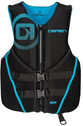 O'Brien Traditionelle Herren-Schwimmweste, Neopren, USCGA, Cyan, Größe 3XL