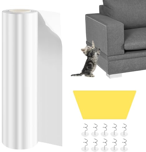 Royouzi Kratzschutz Sofa Katze, (21cmx5m) Katzen Kratzschutz Sofaschutz Katze, Ideal füR die von MöBeln, Sofas, TüRen und WäNden, Verhindert Kratzer Durch Katzen und Hunde.