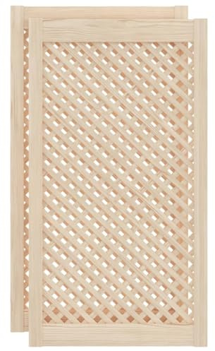 vidaXL Puertas de Armario Entramado 2 uds, Paneles Decorativos de Celosía, Madera de Pino Beige