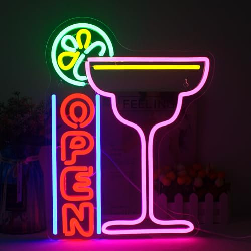 LUCUNSTAR Personalisierte Neon Schild, Leuchtschilder für Wand Dekor, Open Neon Licht mit USB Betrieben für party,Bar,Windows,Club,Store,Hochzeit,Geburtstag,Party,Geschenk