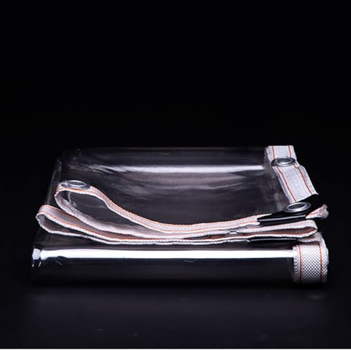 JIAHESHYP Clear Waterproof Tarp, PVC Tarpaulin with Grommets and Cable Tie, Duty Heavy Tear Resistant Cover Winter Protection for Plants Gardens Chicken Coops and Patios (Size : 1.8x9.5m/5.9x31.2ft)