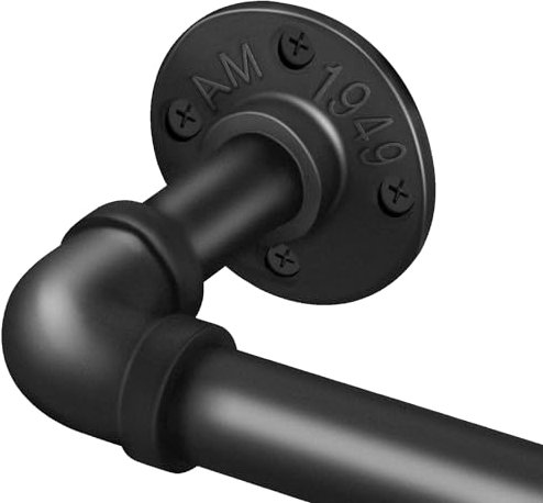 PUWOWYE Bastone per tende nero estensibile, bastone tenda soffitto industriale, Bastone Tenda possono diametro 25 mm, Bastoni per Tende Estensibili per finestre, 80-300cm