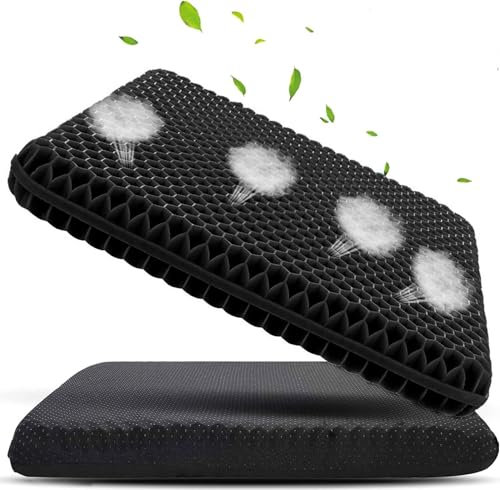 BAFMSREG Gel Sitzkissen,orthopädisches sitzkissen für Auto, Büro- & Rollstuhl,Ergonomisches Sitzkissen,Atmungsaktiv Hochelastisches Stuhlstützkissen Entlastet Hüftmüdung