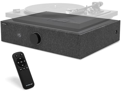 Andover Audio SpinBase MAX 2 Premium högtalarsystem – Bluetooth-streaming, Phono Preamp, Kapacitiv kontroll, IsoGroove-teknik, perfekt för skivspelare, hemmabio och HiFi-ljudinställning
