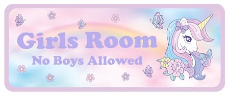 Girls Room - No Boys Allowed Kids Bedroom Door Sign