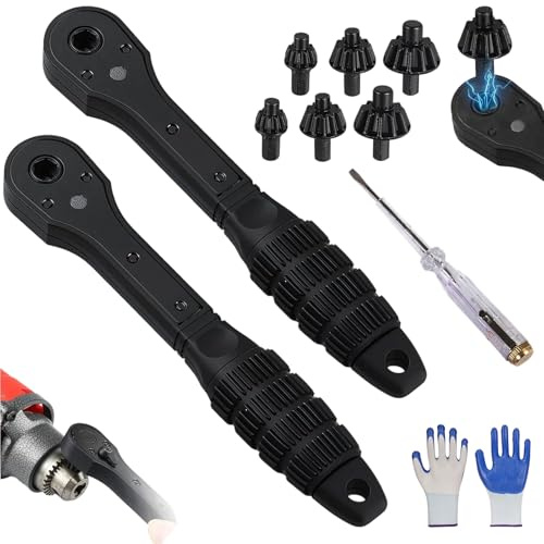 Chiave a cricchetto 2 in 1 per mandrino, 3/8, 1/2, 3/4 pollici, 2 in 1, chiave a cricchetto, strumento di ricambio per trapani elettrici e utensili elettrici (2)